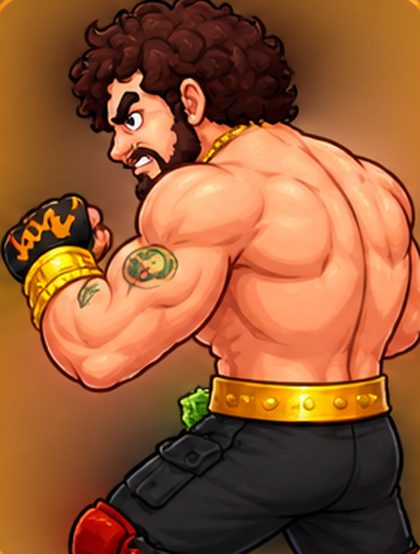 El boxeador de espaldas golpeando a su rival durante un duelo de KO Million